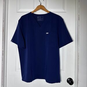 FIGS Mens Leon Scrub Top Navy Blue V-Neck Technical Collection XXL FM1500